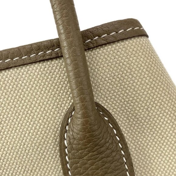 Auth HERMES Garden File PM - Beige Etoupe Toile Military Negonda Z Tote Bag - Picture 9 of 16